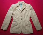 Vintage LAUREN Ralph Lauren Equestrian Herringbone WOOL Blazer Jacket Size 10P