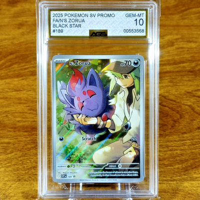 Pokemon SV Black Star Promo N's Zorua 189 AGS Gem-MT 10 Full Art