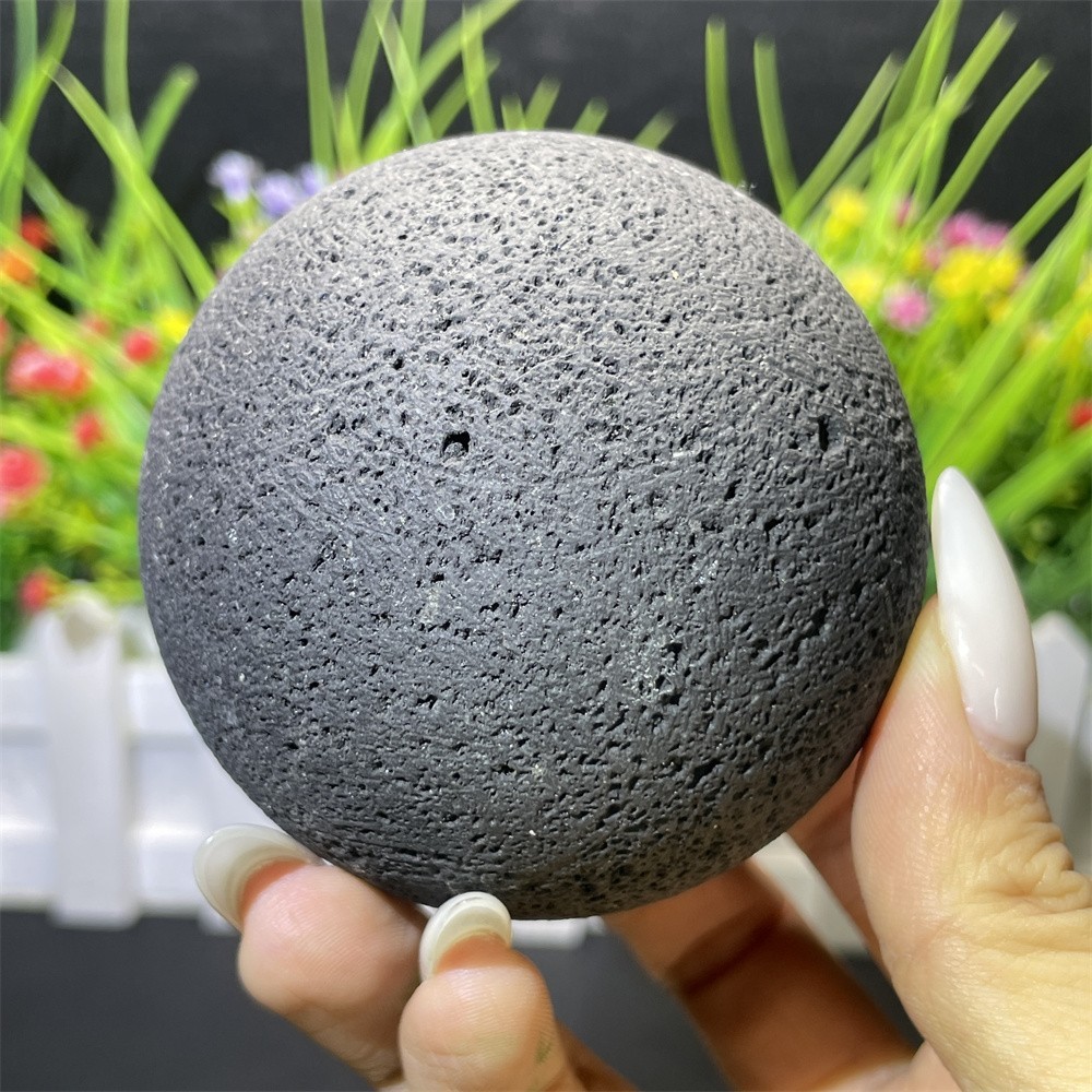 0.9LB 2.7" Natural Lava Stone Sphere Ball Crystal Quartz Reiki Energy Healing