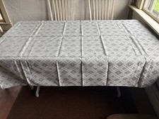 European Flax Linen large rectangle tablecloth  12 napkin set made in Lithuania