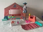 Barbie Western Fun Camping Play Set, VTG Circa 1990- NEARLY COMPLETE! DOLL INCL!