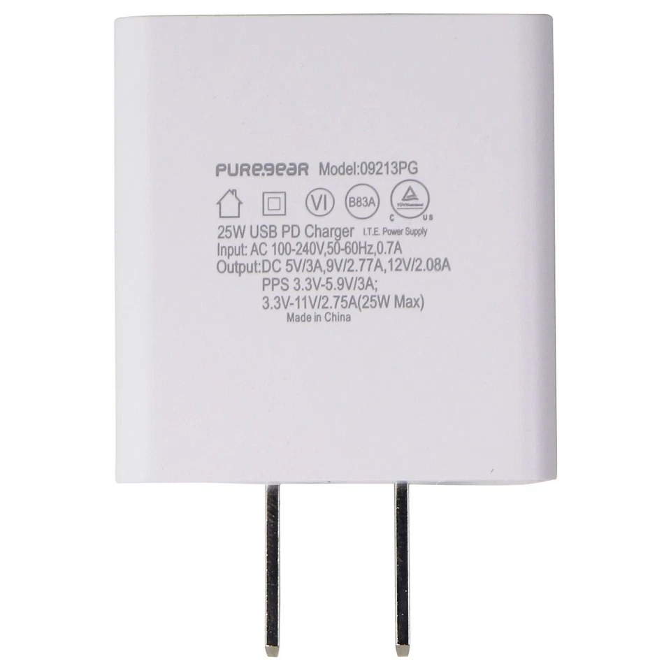 PureGear 25-Watt LightSpeed Wall Charger with Single USB-C Port - White - Image 4 of 4