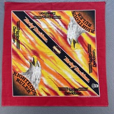 Vintage Harley Davidson Bandana Righteous Ruler Eagle Mens Made USA 90s