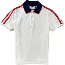 Gucci Men's Tape Logo Polo Shirt White M