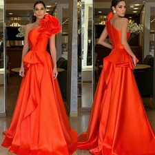One Shoulder Evening Dresses High Quality Satin Prom Dresses Homecoming Gowns