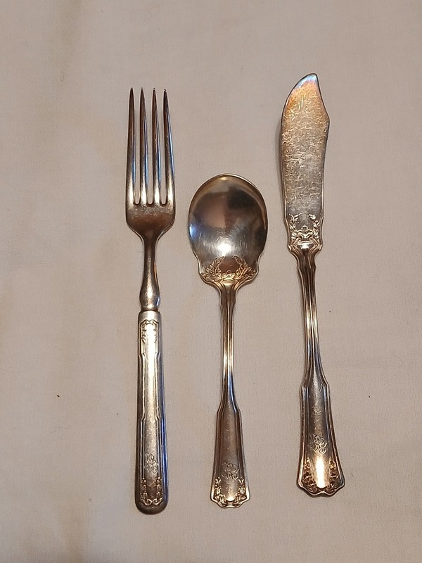 Antique 1835 R Wallace Flatware Silverware- lot of (3) pcs - pat Dec 28, '09 
