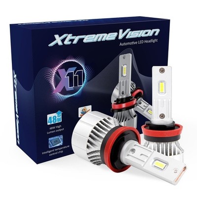 Xtremevision X11 H11 LED Headlight Bulbs   6000K, 9000LM White, 48W...