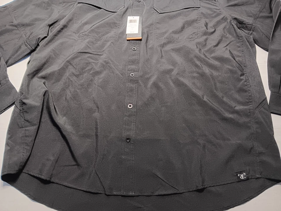 True Timber Fishing Shirt Black Polyester Button Up LS Mens 3XL NWT - Image 2 of 4