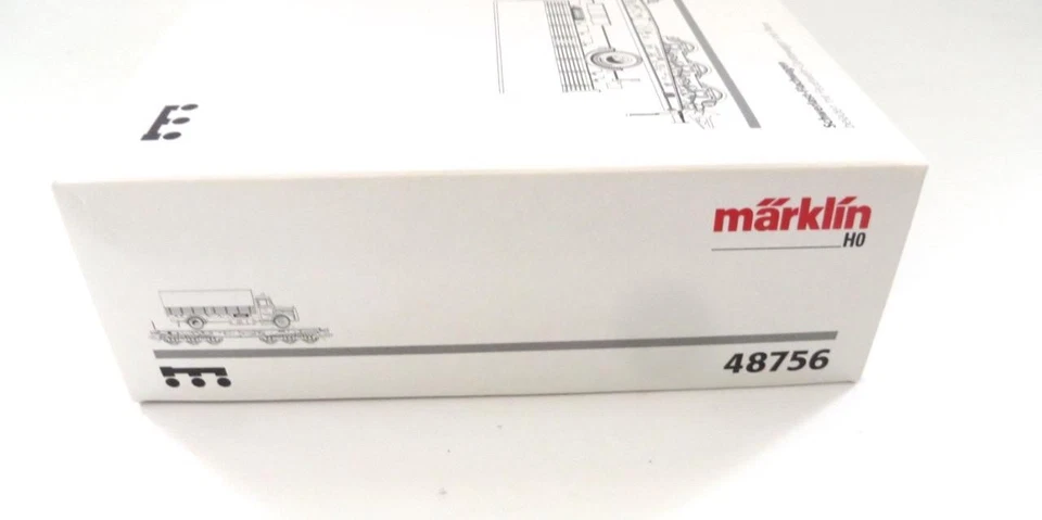 HO Marklin 48756 DB Heavy-Duty Flat Car with Fire Department Truck NEW - Image 2 of 4