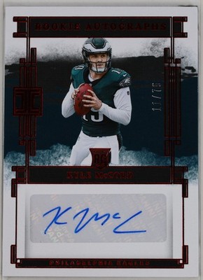 2025 Panini Impeccable Rookie Autographs Kyle McCord #RA-KMD Red Foil /75 RC