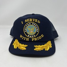 VINTAGE United States Navy I Served With Pride SnapBack Hat Cap Made In USA OSFM