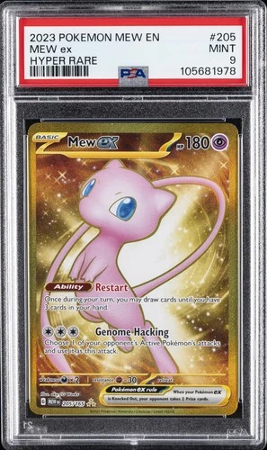 2023 POKEMON MEW EN-151 HYPER RARE #205 MEW EX PSA 9