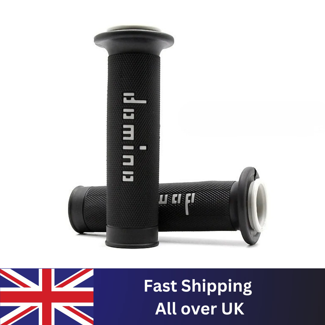 Domino Road & Race Black-Grey A010 Full Diamond Grips To Fit Road Bikes open