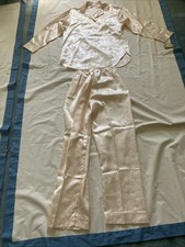 NWT Vintage Christian Dior Petite Pajamas Set Pink Jacquard Satin Lingerie 2pc