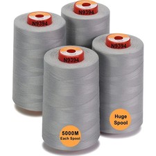 Nähgarn Polyester Quilten Patchwork Overlock Serger 4 Konen 5000m Silber