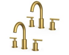 Brushed Nickel Bathroom Faucet 3 Hole with Metal Pop up Drain and 24" Supply Hos