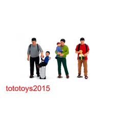 1/87 train Dad child passenger Scene Prop Miniature HO scale Figure Doll Model