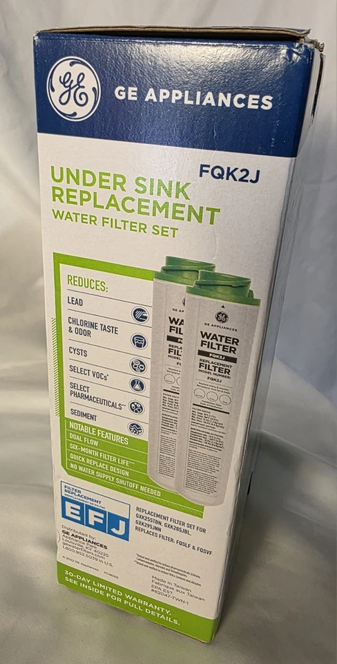 GE Genuine FQK2J Under Sink Replacement Water Filter Set New Sealed Filters - Image 3 of 4
