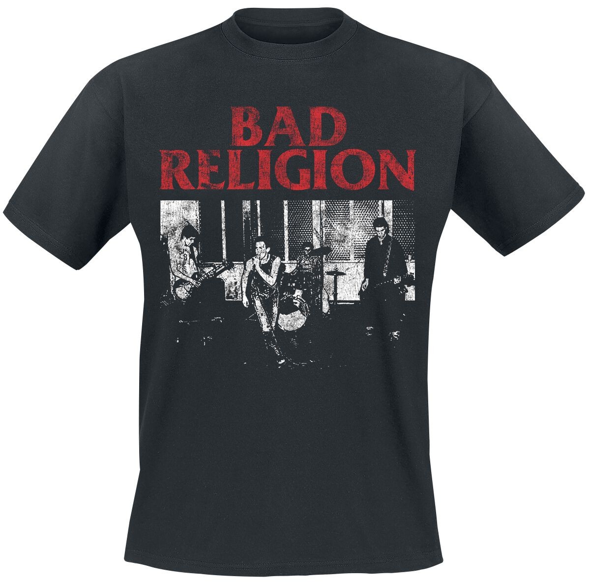 Футболка Bad Religion с надписью Herren Live 1980 schwarz Band-Товар, Группы
