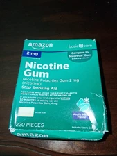 Amazon Basic Care 2mg Nicotine Gum Polacrilex - Arctic Mint 220pc.