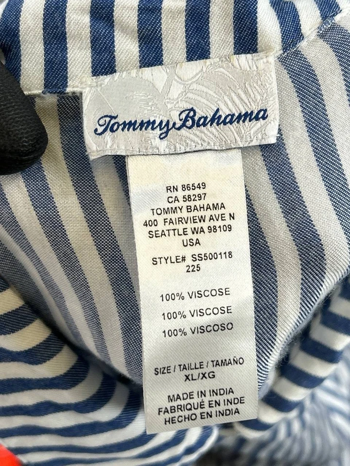 Camisa Tommy Bahama para mujer XL azul blanco cubierta de gran tamaño  Foto 3 de 4