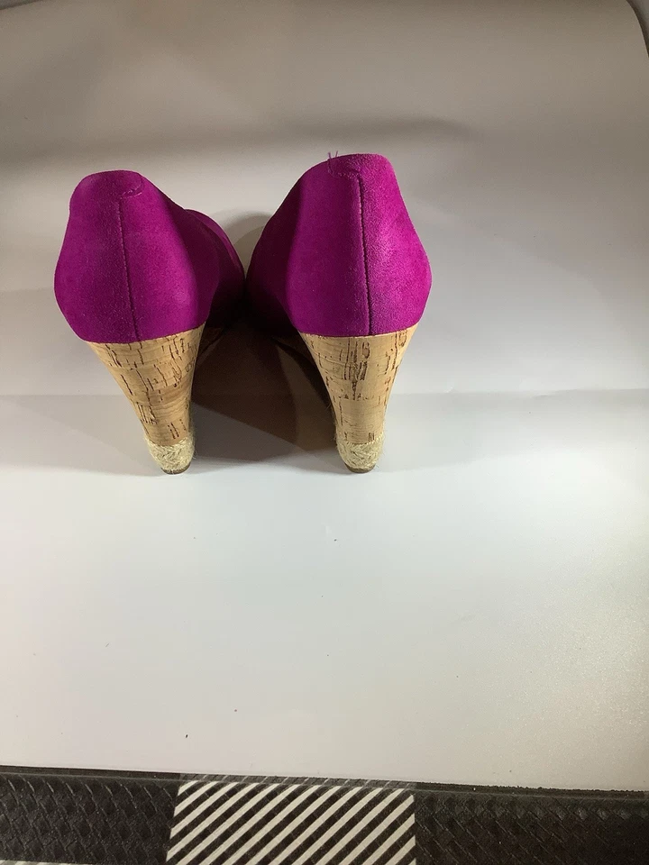 Zapato de vestir Franco Sarto para mujer Oalix Pump talla 8 rosa magenta gamuza tacón de cuña Foto 4 de 4