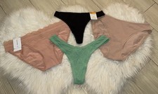 4 Pairs Thongs Bikinis Mixed Panty Set Lace Cotton Nylon Womens S Small