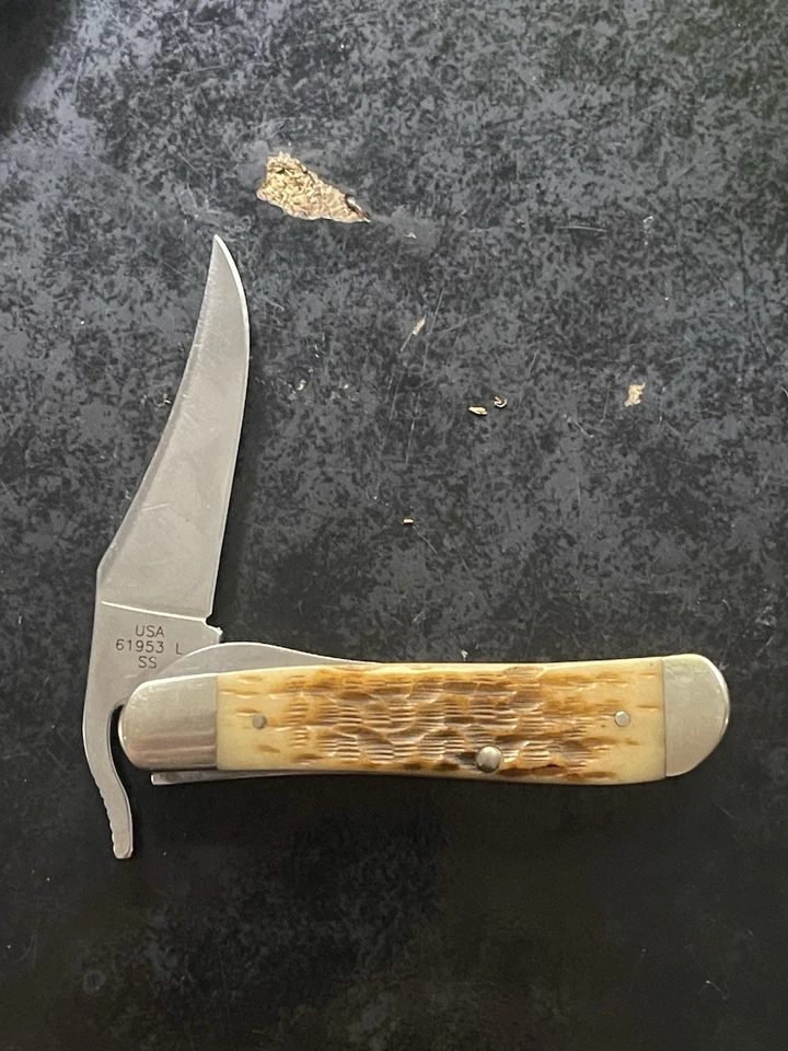 Case Russlock 61953L Folding Knife Stainless Steel, Amber Bone Handle - Image 2 of 4