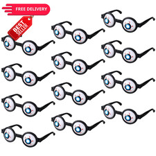 Bencailor 12 Pcs Halloween Eyeball Glasses Funny One Size, Black Yellow