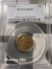 1916 S Wheat Cent Woody Improper Alloy Mix Error Dual Fine Wood Grain Pattern