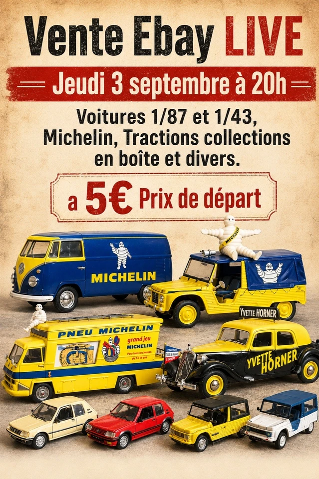 Voitures 1/87 et 1/43 à 5€ Prix de départ