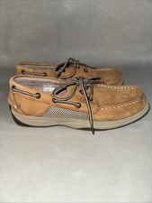 New Boys 3.5 Sperry Top Sider Shoes Intrepid Boat Lace Up Comfort Brown Leather