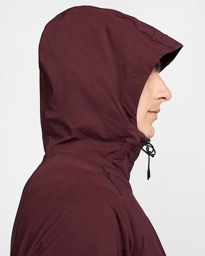 NWT Nike Tech Woven Full Zip Hooded Burgundy Jacket Medium - Picture 7 of 11