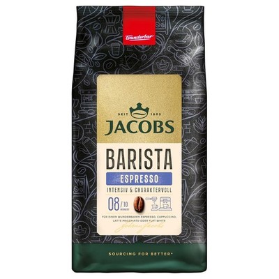 Jacobs Kaffeebohnen Barista Espresso, kräftig mit Kakao- & Karamell-Noten,