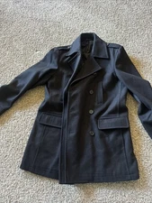 Kenneth Cole Jacket Coat Mens large NY Wool Double Breasted insulated business