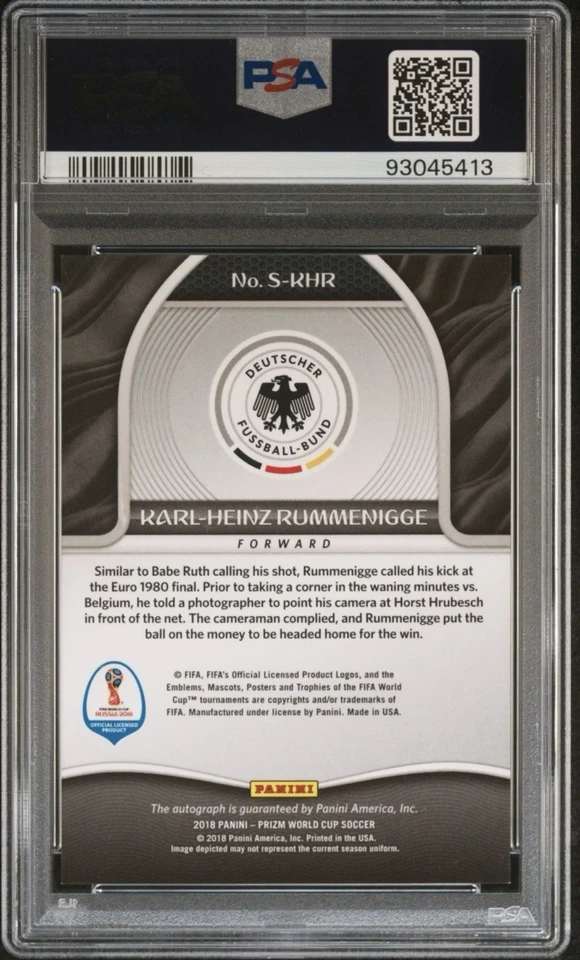 2018 Panini Prizm World Cup Signatures Karl-Heinz Rummenigge Auto PSA 8 - Image 2 of 2