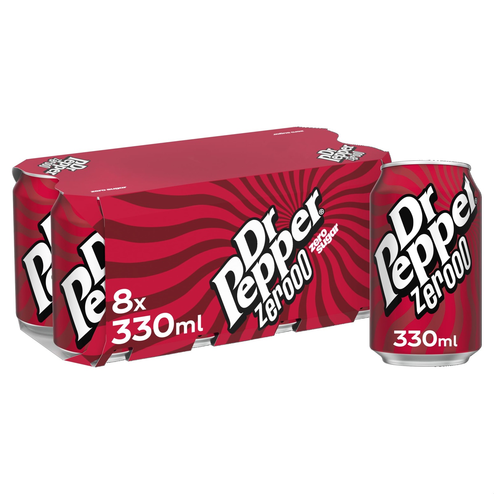 Taste the Zero Sugar Delight Dr Pepper Zero, 8 Cans of 330ml Soda Pop - Image 4