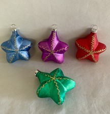 Bright Star Glass Christmas Ornaments Crystalized Finish Glitter
