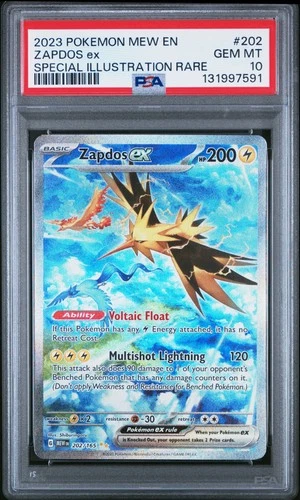 2023 Pokemon Mew 151 Zapdos Ex #202 GEM MT PSA 10 Special Illustration Rare