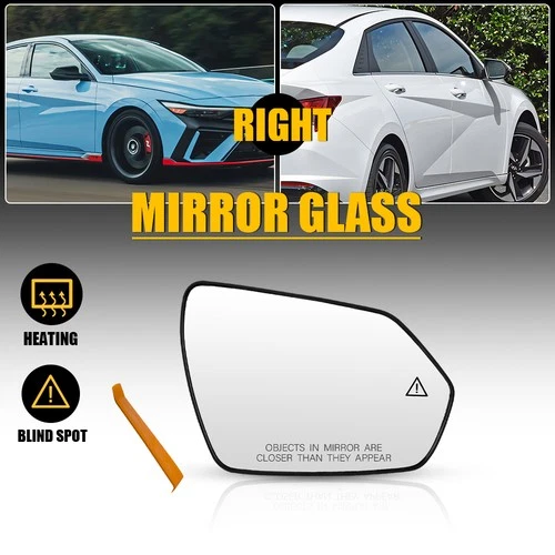 For Hyundai Elantra 2021-2023 Passenger Side Mirror Glass Heated with Blind Spot