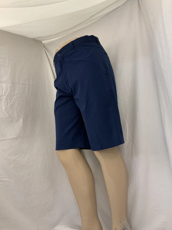 Pantalones Cortos de Golf Calle 32 Azul Frente Plano Poli Rayón Elastizados YGI W1-225 Foto 4 de 4