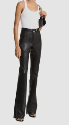 $2490 Michael Kors Collection Women Black Leather Bootcut
