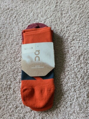 On Running Performance Mid Socks Rust/Navy Sz XL
