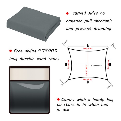 Waterproof Shade Sail Patio Awning Outdoor Garden Pool Sun Canopy Shelter Cover - Picture 442 of 606