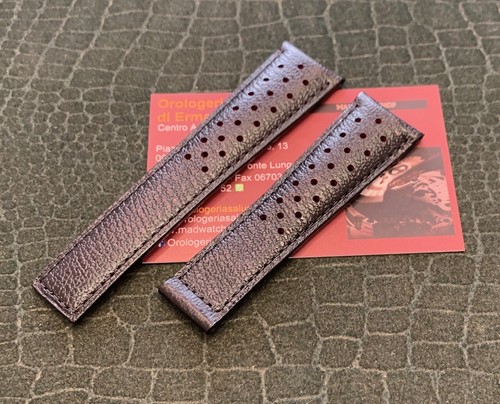 Cinturino pelle nera traforata per Tag Heuer WAR2A10 | eBay
