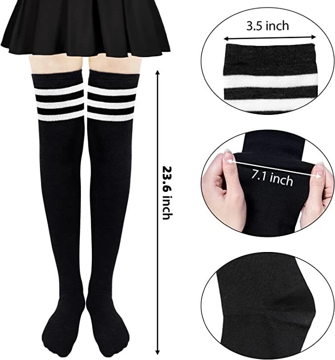 Girls Ladies Women Thigh High Over the Knee Socks Extra Long Cotton Stockings US - Image 2 of 4