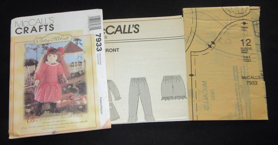 Vintage 1995 McCall's Crafts #7933 Betsy McCall Doll w Clothes Pattern UNCUT FF - Image 3 of 3