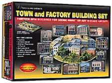 Woodland Scenics S1485 N Scale Town and Factory Building Set - Structure Kits