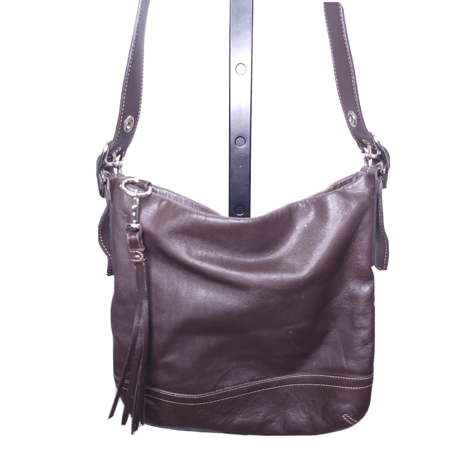 Coach Brown Leather Purse Duffle Tassel Crossbody Sho… Gem