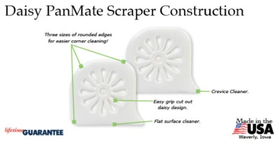 RADA / DAISY MATE Rada B300 2 pk of Daisy Mate Pan Scrapers 3 sided Cleaning Pots/Pans with ease